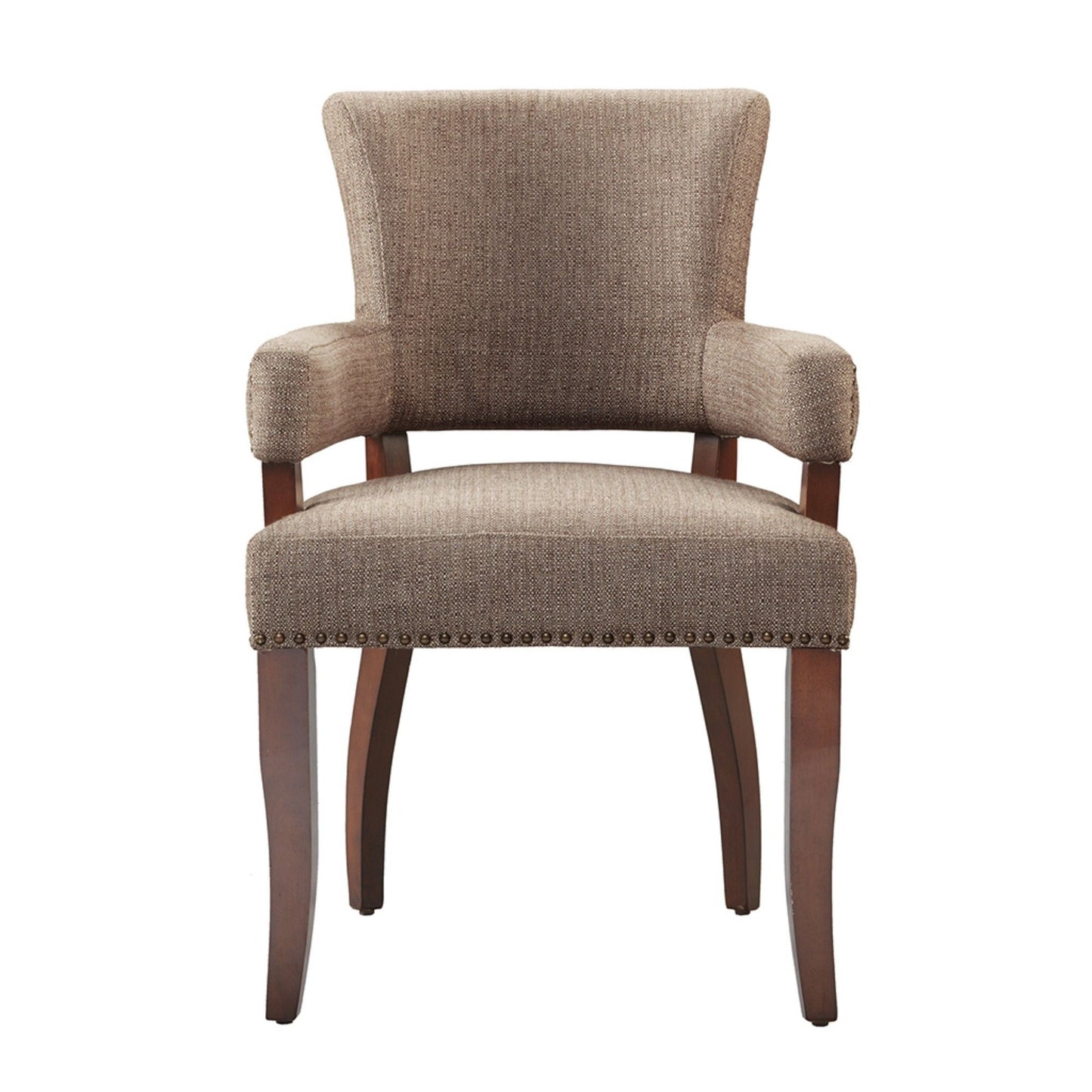 Elegant Arm Dining Chair With Brass Nail Head Detailing JLA