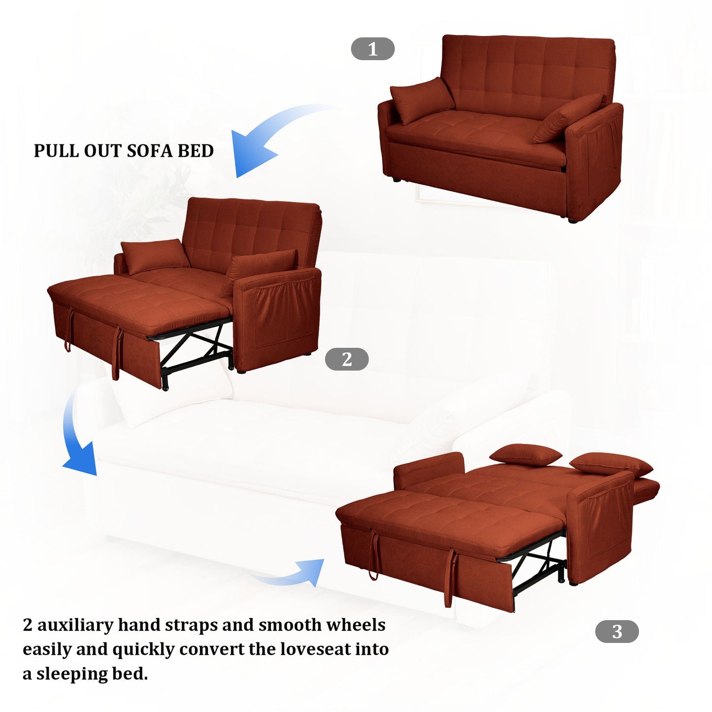 Balus - Sofa Bed Combination With Storage Pockets Home Essentials