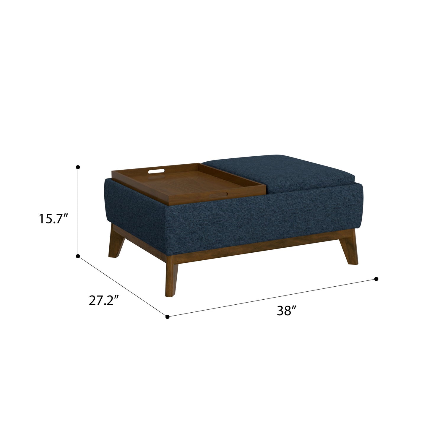 Reversible Tray Ottoman - Blue Emerald Home
