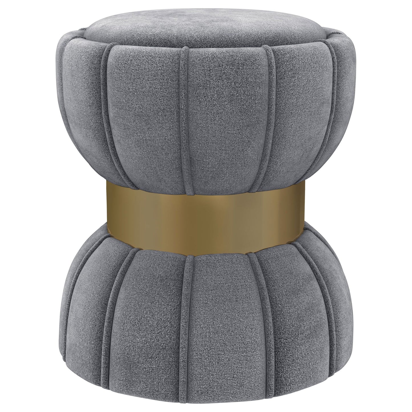 Round Upholstered Ottoman Pouf With Velvety Soft Upholstery Home Essentials