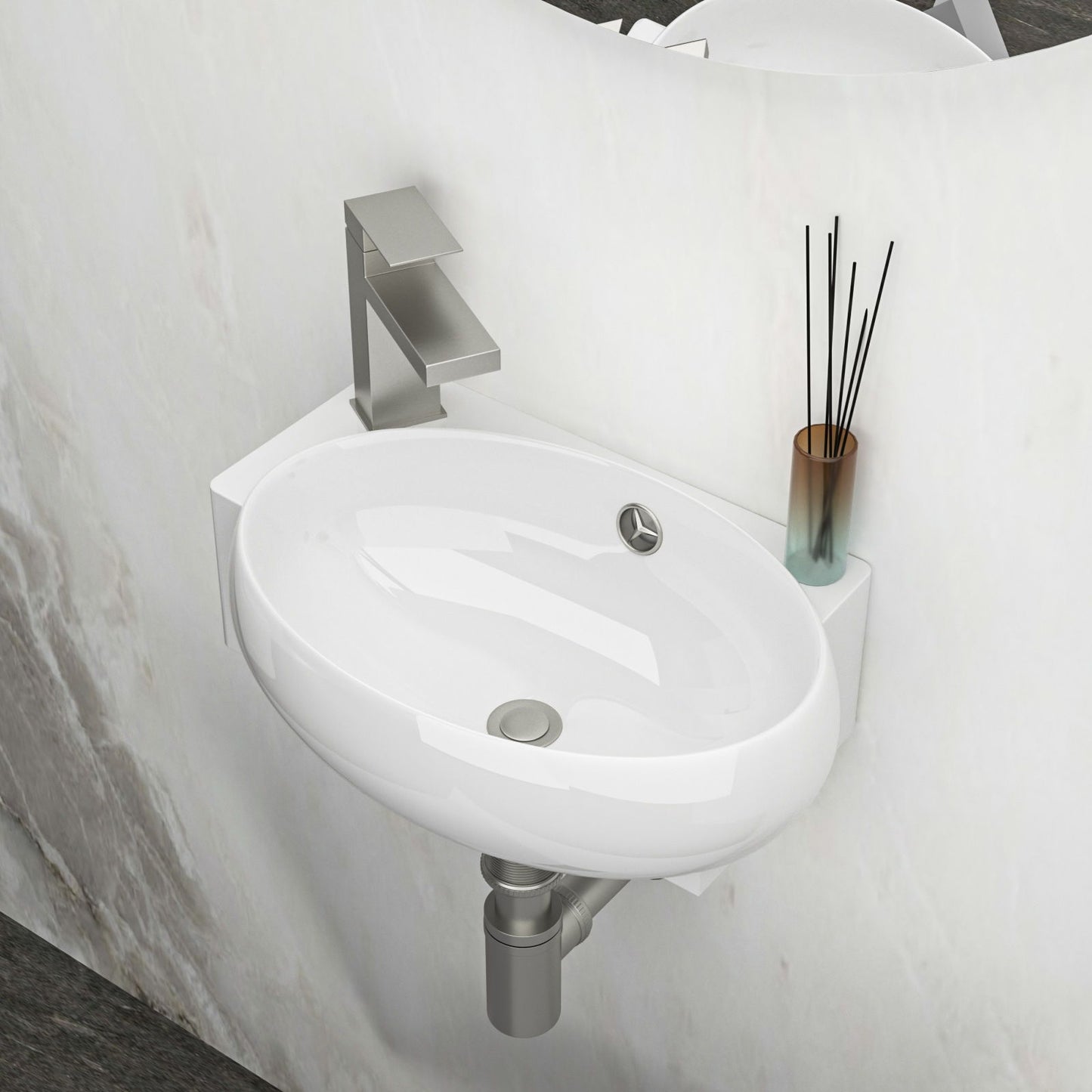 Modern Aesthetic Rectangle Wall Mount Bathroom Sink With Single Faucet Hole Daily Nest