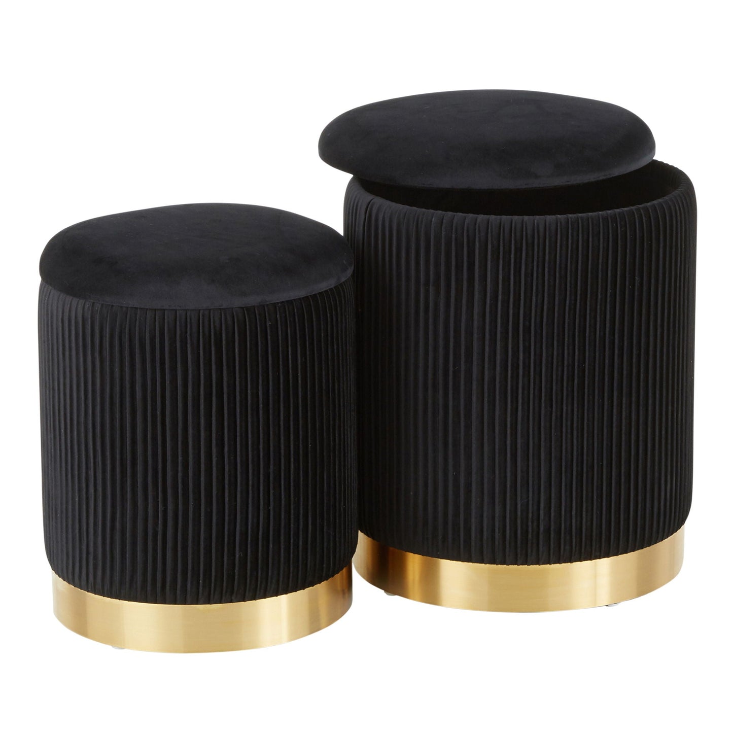 Marla - Contemporary Nesting Pleated Ottoman Set Lumi Source