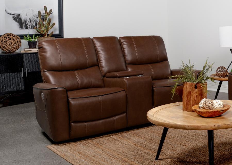Greenfield - Upholstered Power Reclining Loveseat Coaster Fine Furniture