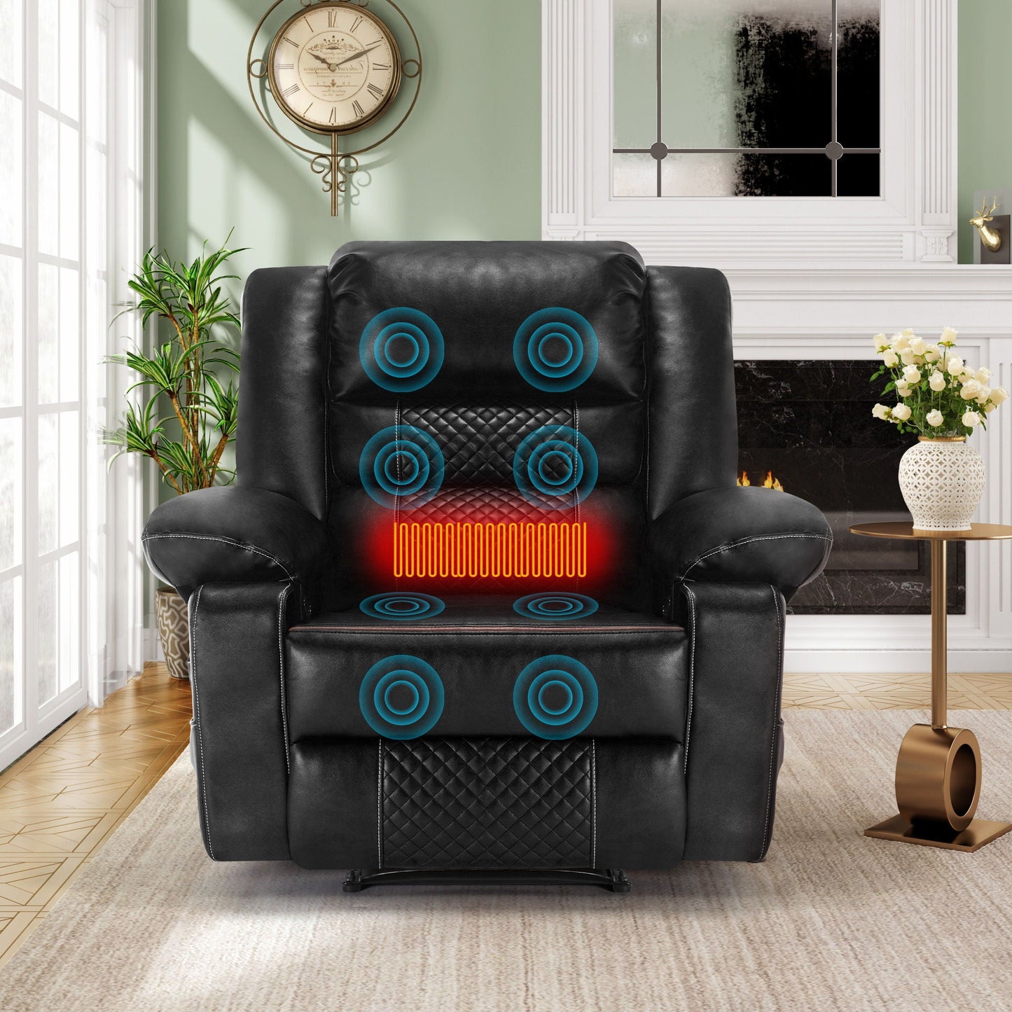 Breathable Leather Massage Recliner Manual Chair Home Essentials