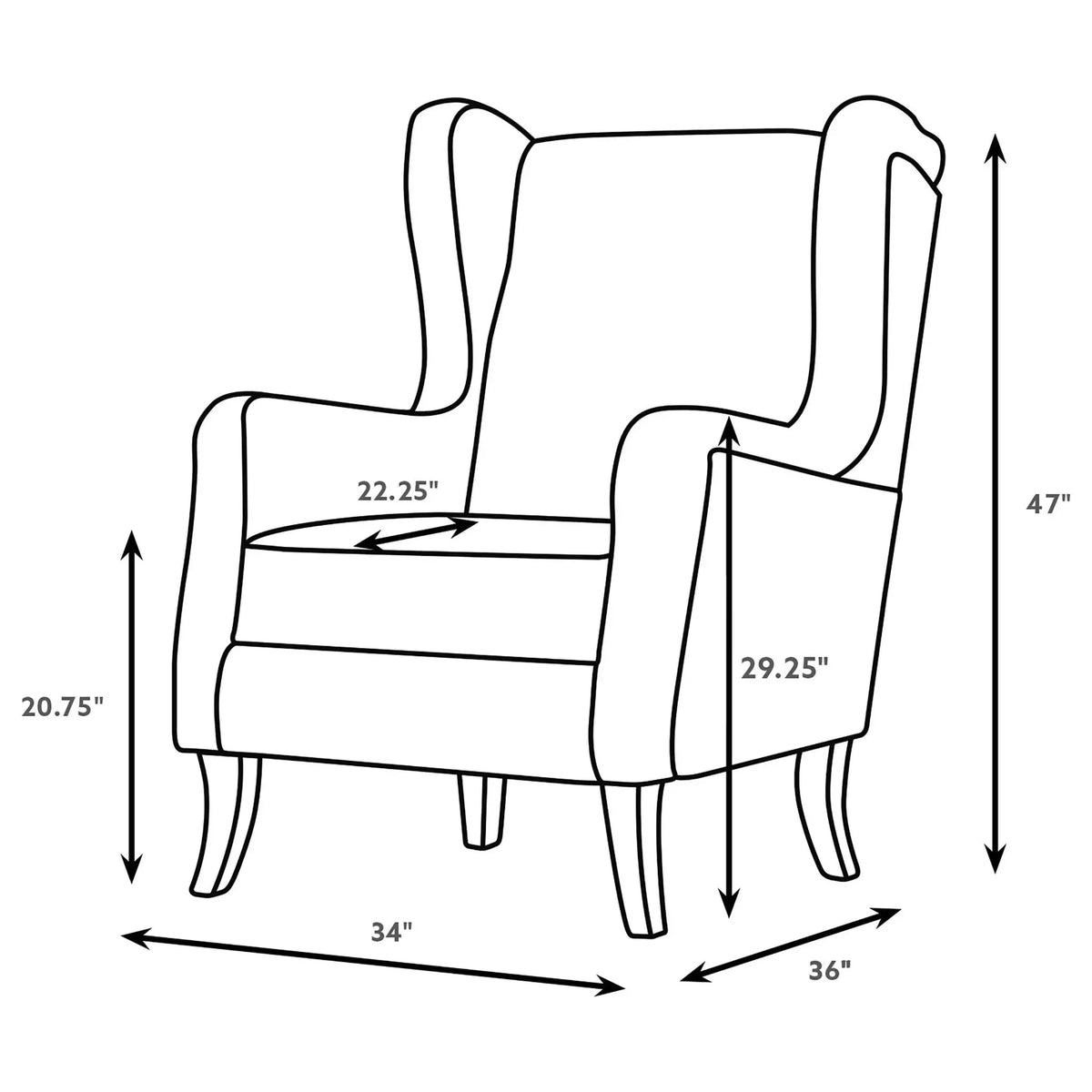 Brookridge - Wingback Accent Club Chair - Brown Furniture Max