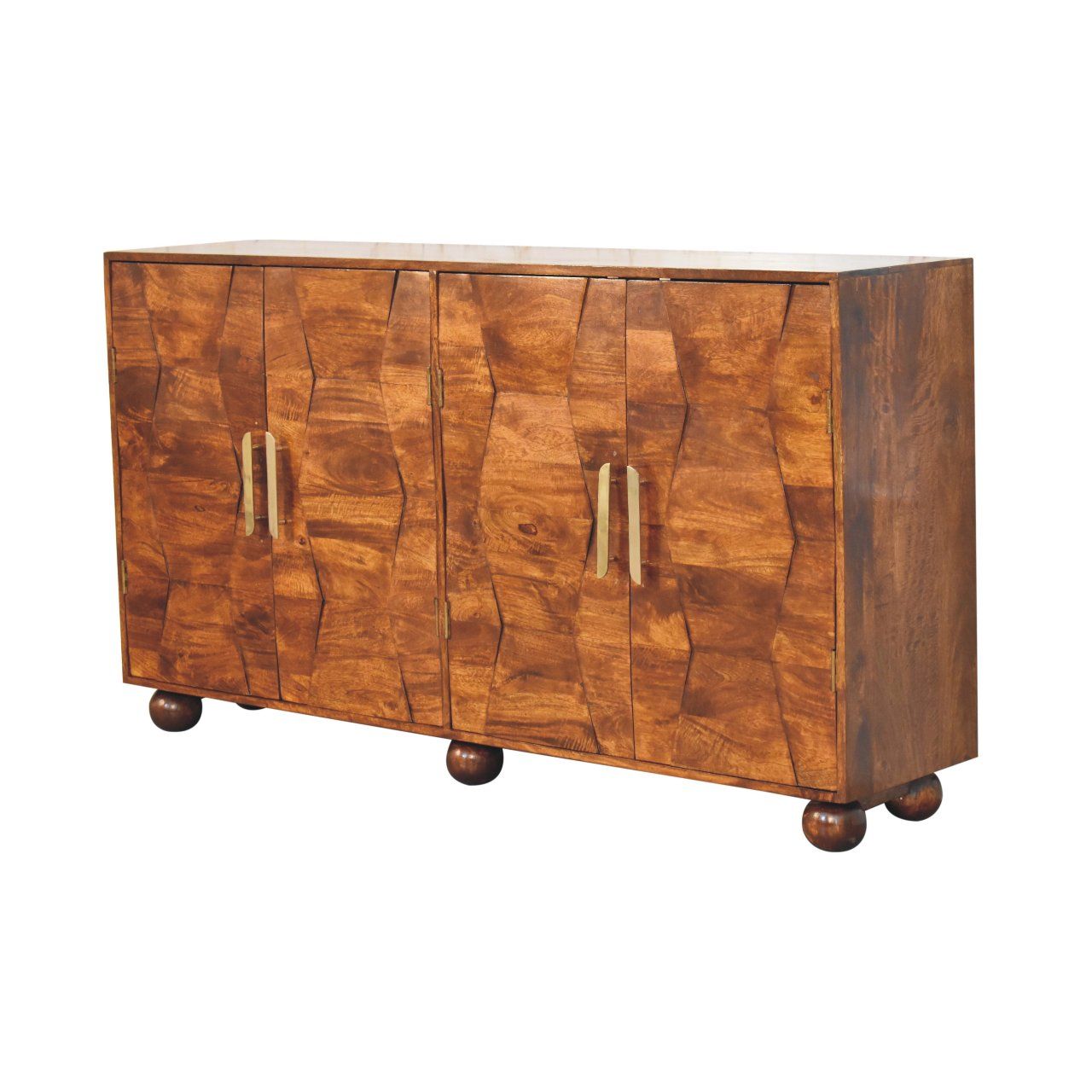 Wavecrest Cabinet, 4 Shelves - Chestnut Artisan Furniture