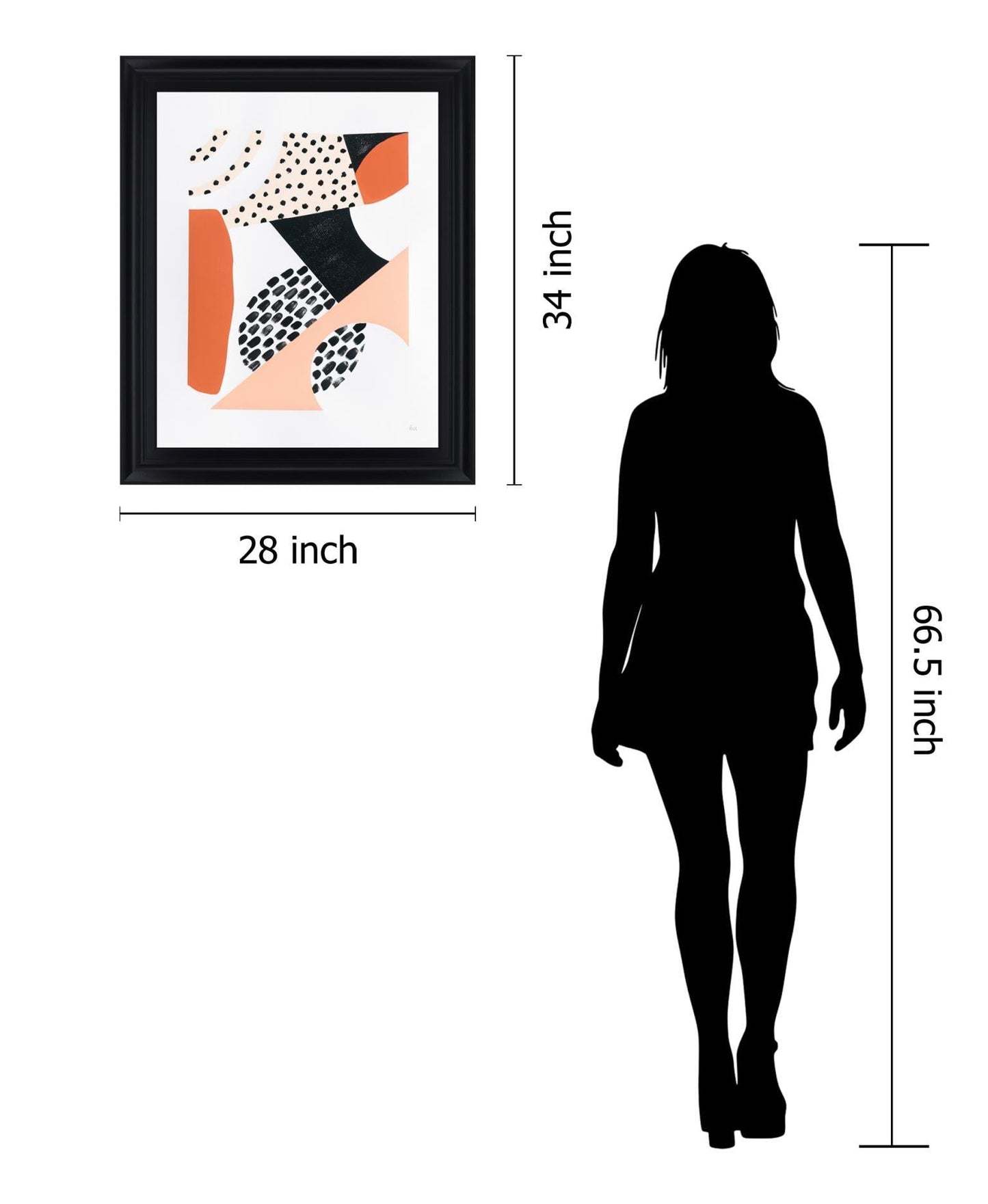 Terracotta Motion - 28" x 34" Framed Wall Art Classy Art