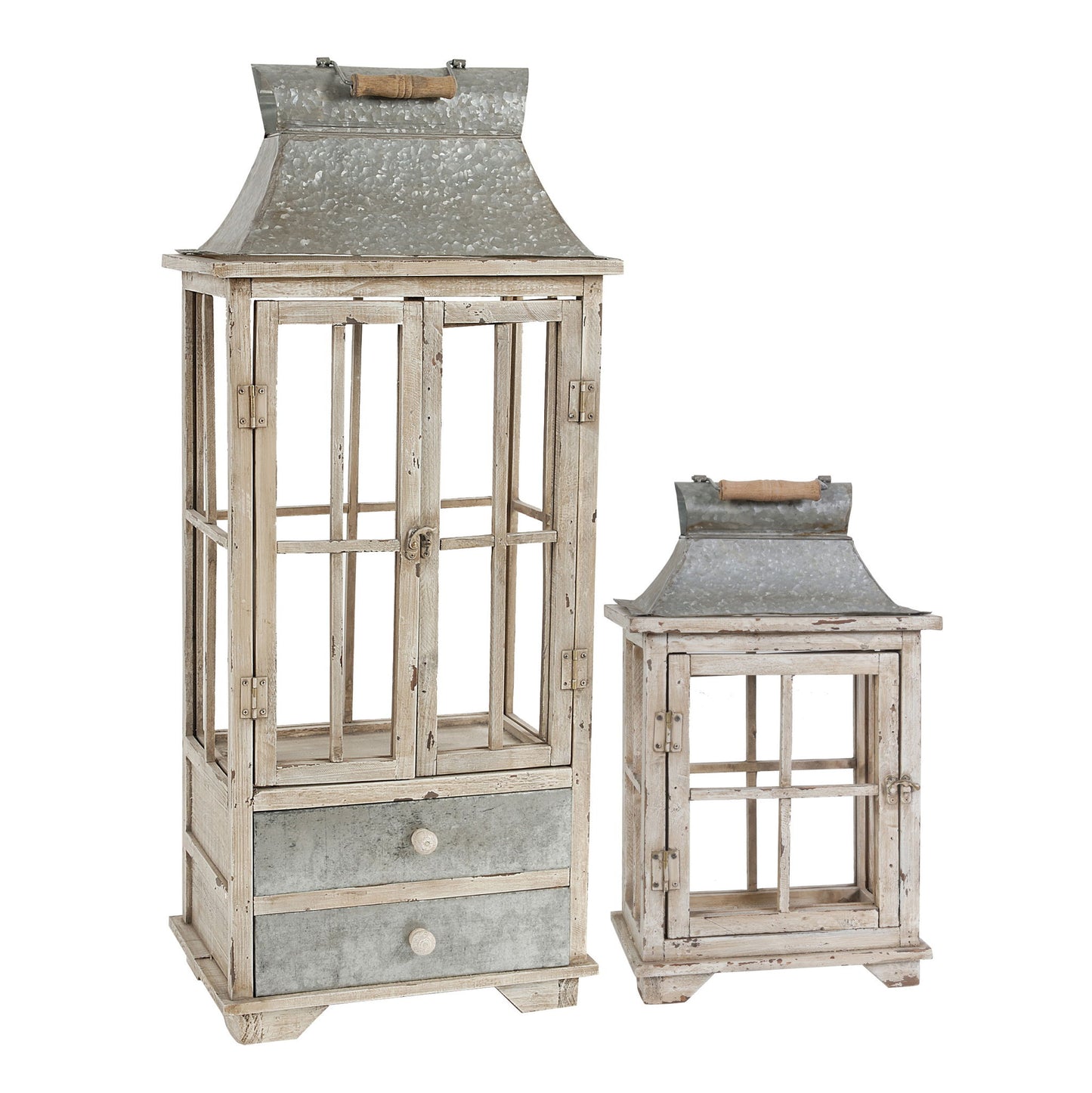 Wooden Candle Lantern Decorative, Hurricane Lantern Holder Decor For Indoor Outdoor, Home Garden Wedding - Ivory Daily Nest