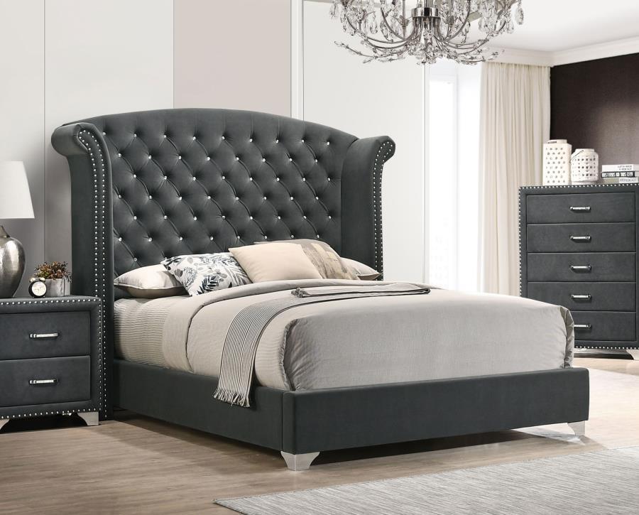 Melody - Upholstered Wingback Bed CoasterEveryday