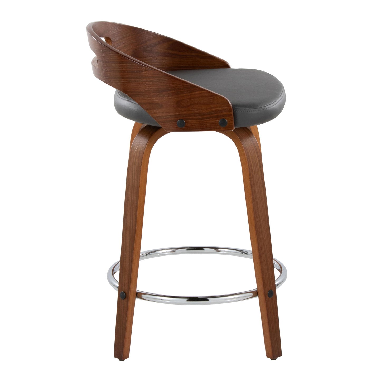 Cassis - Mid Century Modern Fixed Height Counter Stool With Swivel With Round Footrest (Set of 2) Lumi Source