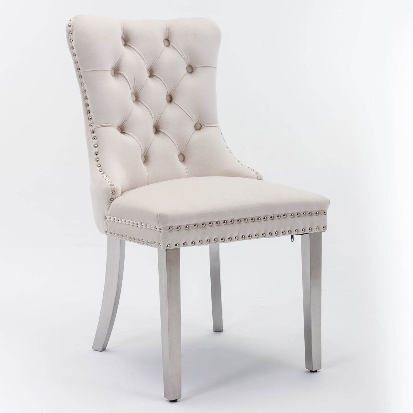 Nikki - Modern, High-End Tufted Solid Wood Contemporary Velvet Upholstered Dining Chair With Chrome Stainless Steel Plating Legs, Nailhead Trim (Set of 2) Home Essentials