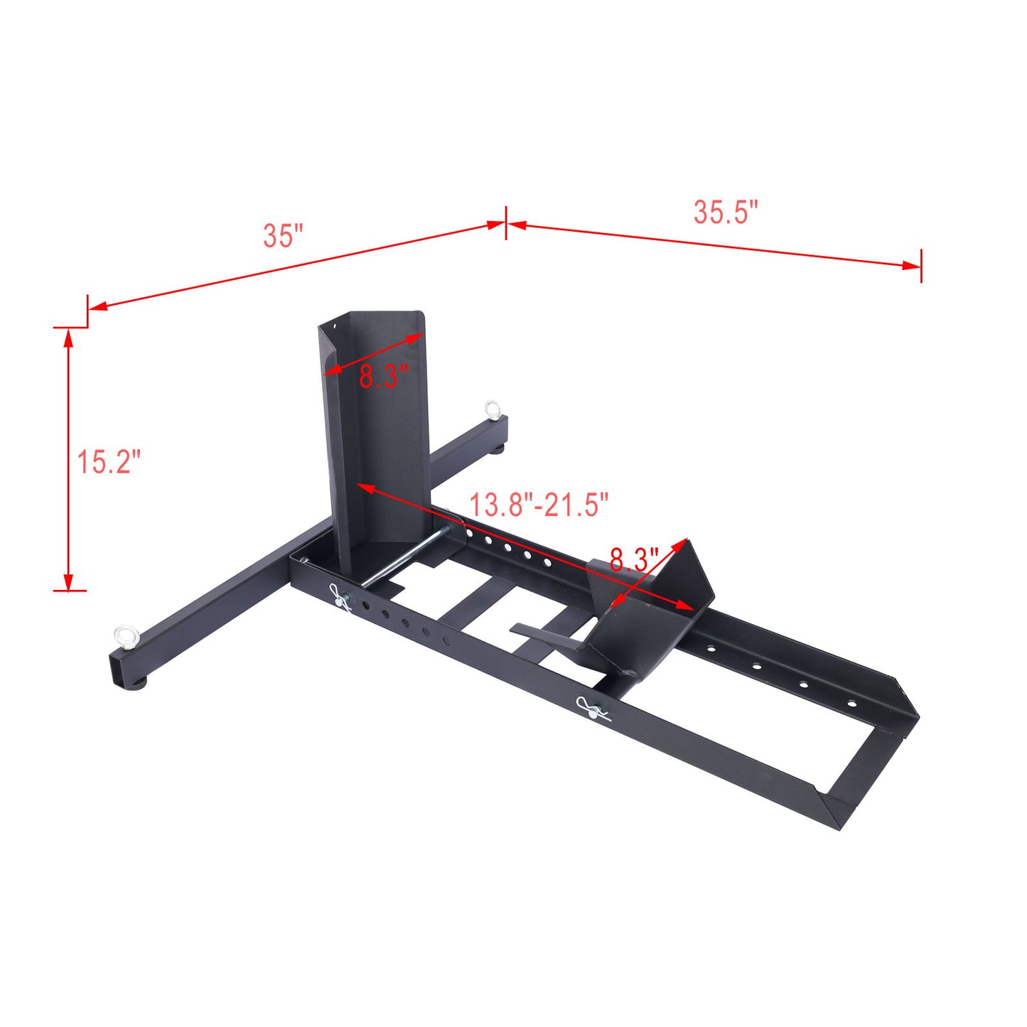 Heavy Duty Adjustable Motorcycle Stand / Wheel Chock 1800 Lb Capacity - Black Daily Nest
