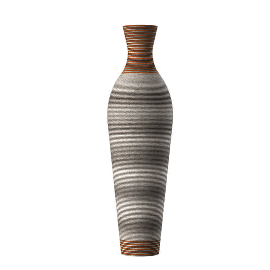 Tall Vase - Brown Decorative Floor Vase, Classic Neat Floor Vase Tall Freestanding Flower Holder, Artificial Rattan Vase, Floor Vase, Flower Holder For Home Decor - Gray Daily Nest