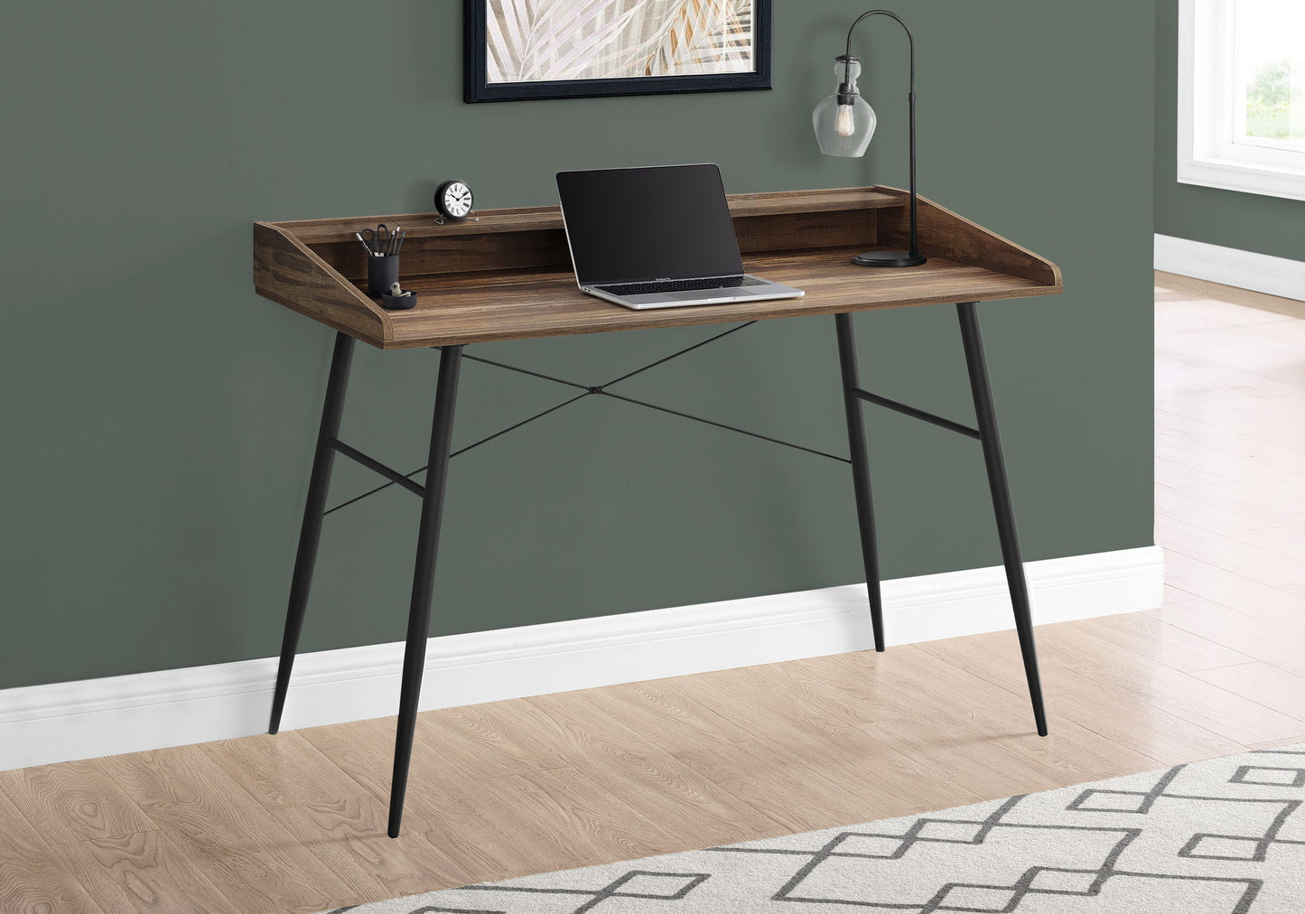 Computer Desk For Home Office, Sturdy Construction, Storage Shelves 8th Street