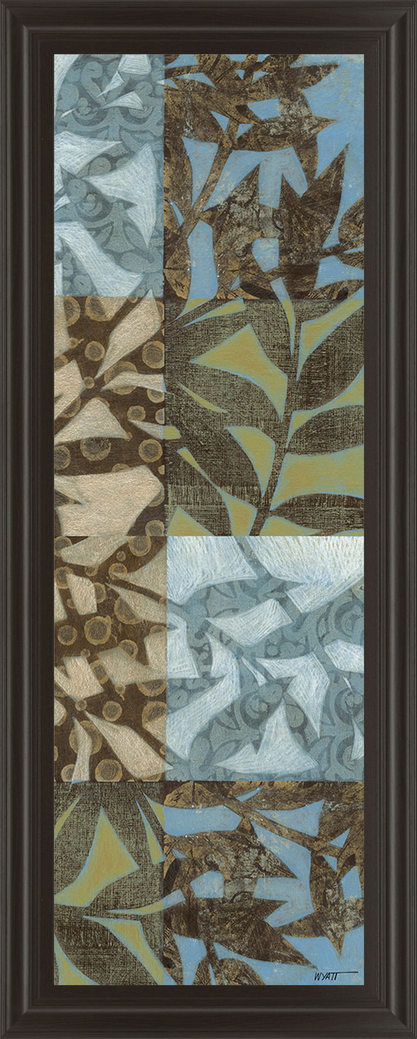 Leaves I - Framed Print Wall Art - Blue Classy Art