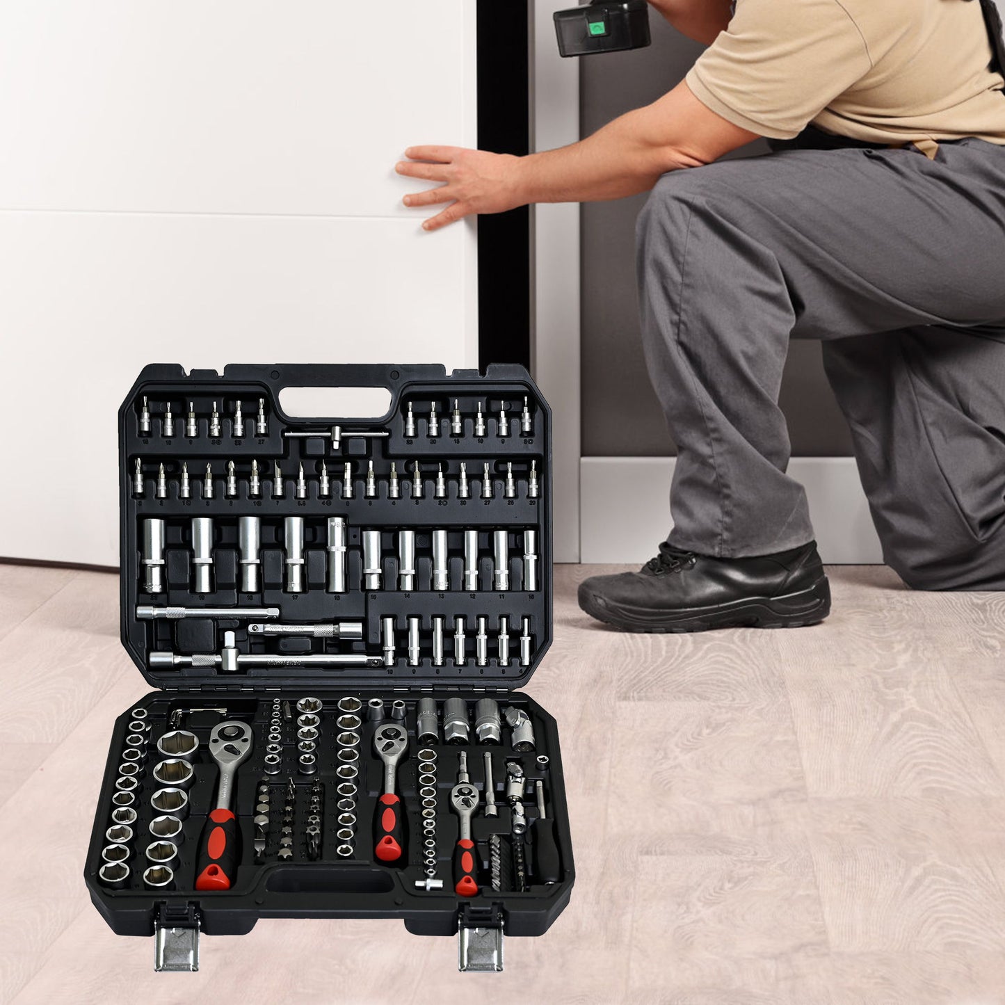 Tool Set Socket And Ratchet Wrench Toolbo 71 Pieces Toolbox Universal Home Car Repair Tool Set For Men Homeowners Diy Enthusiasts And Mechanics - Black Daily Nest