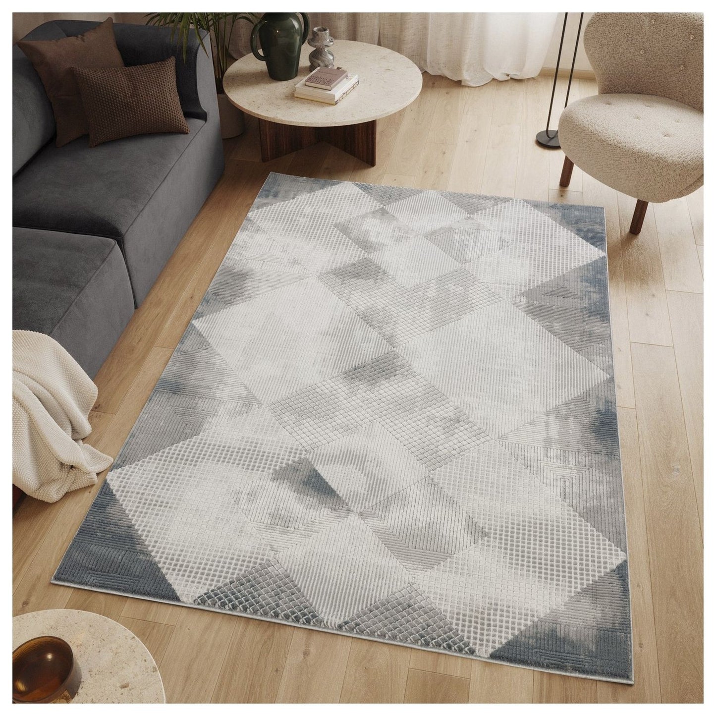 Geometrix - Area Rug With Geometric Effect Icona Home Decor
