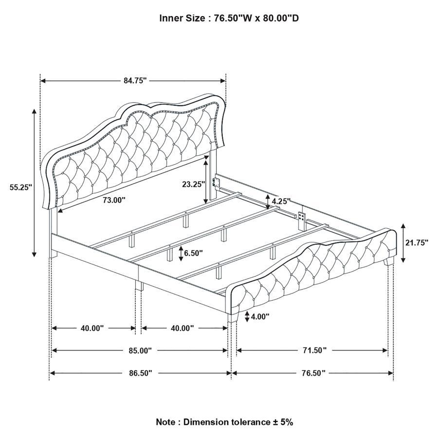 Bella - Upholstered Panel Bed CoasterEssence
