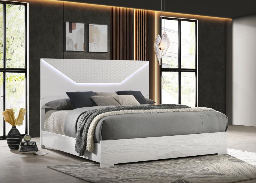 Ives - Panel Bed LED Headboard Coaster Fine Furniture