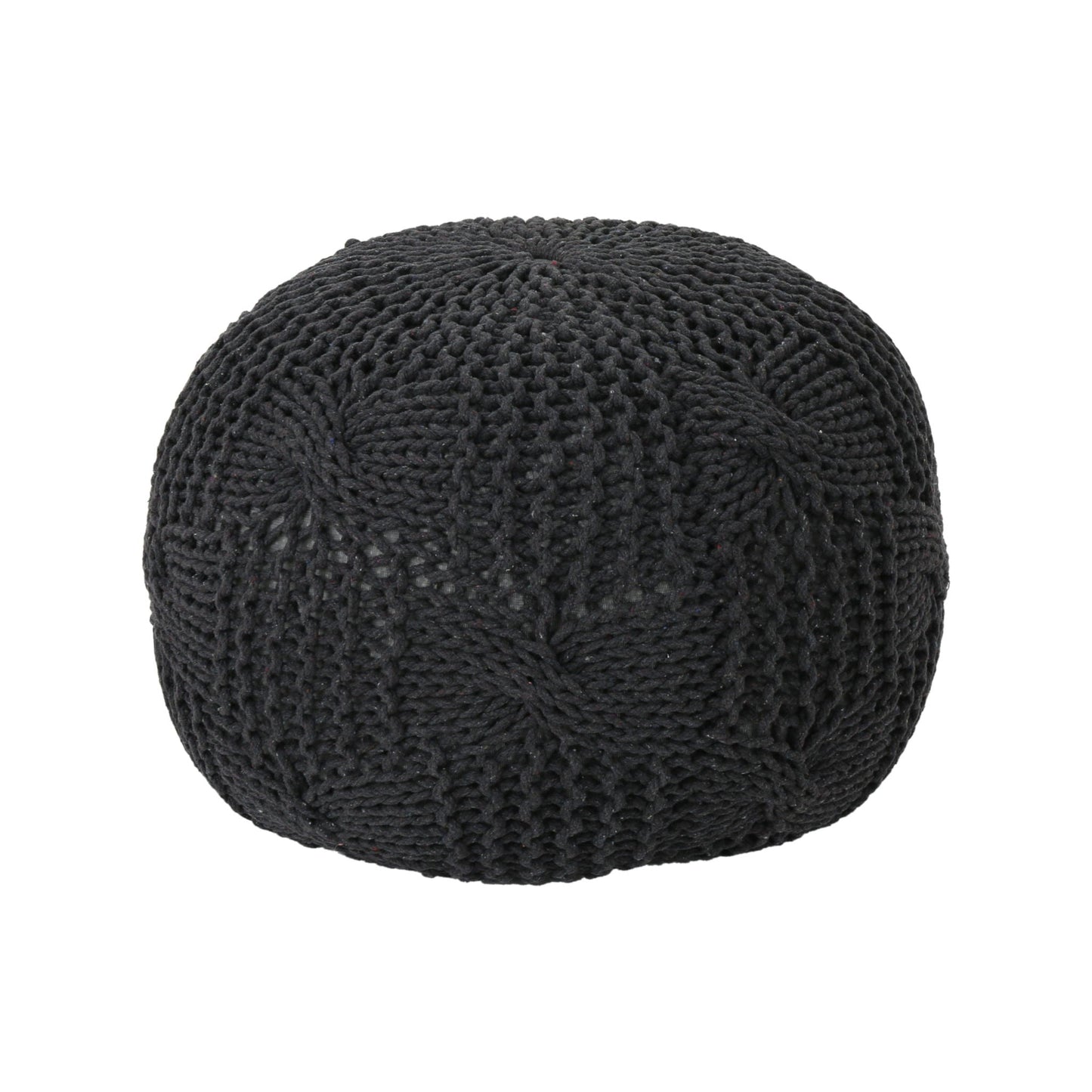 Bordeaux - Knitted Cotton Round Pouf Home Essentials