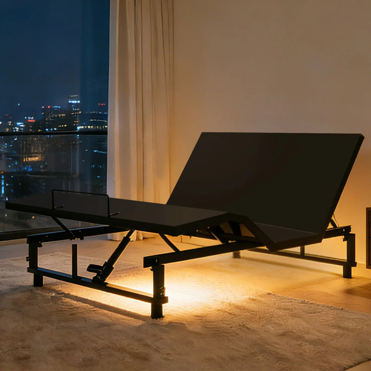 Adjustable Bed Base Frame With Wireless Remote, 4 USB Ports, Under Bed Nightlights, Zero Gravity Daily Nest