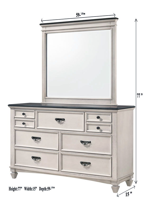 Sawyer - Dresser, Mirror Crown Mark