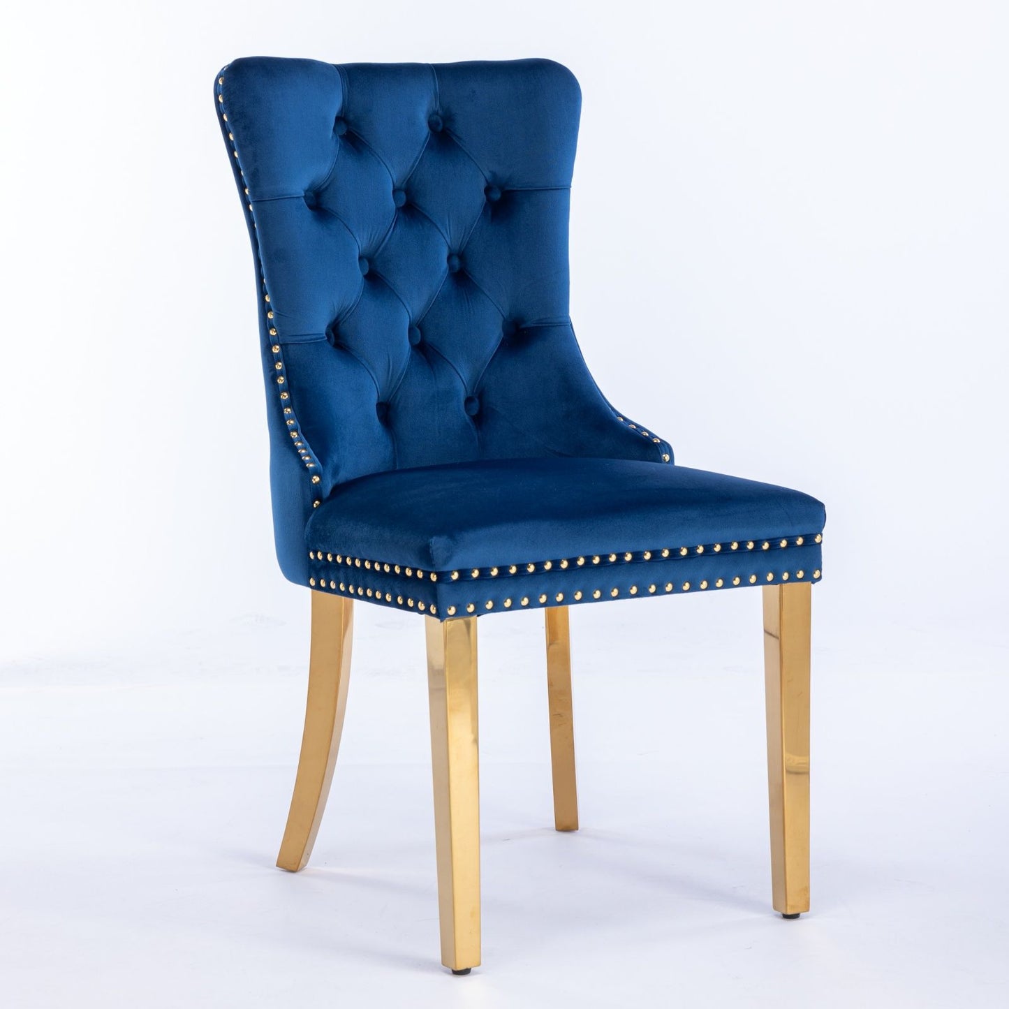 Nikki - Modern, High-End Tufted Solid Wood Contemporary Velvet Upholstered Dining Chair With Golden Stainless Steel Plating Legs, Nailhead Trim (Set of 2) Home Essentials