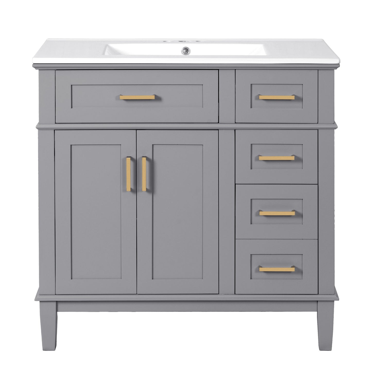 Modern Bathroom Vanity With Ceramic Sink, Soft Close Storage Cabinet Hearth and Haven