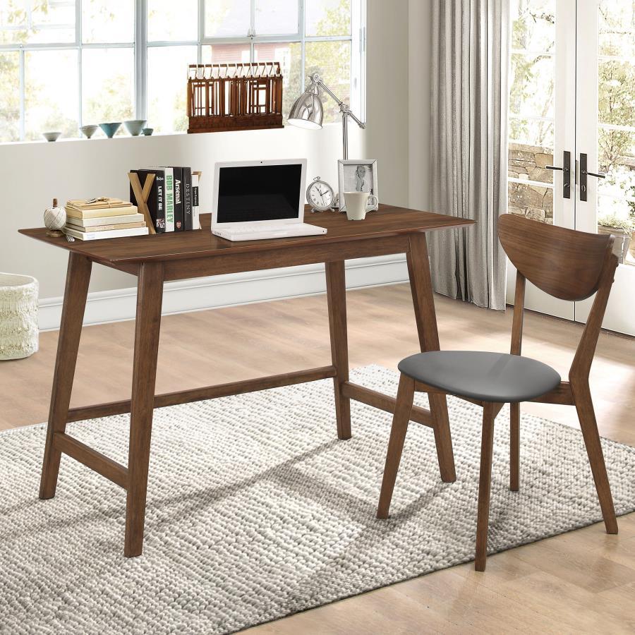 Karri - 2 Piece Home Office Computer Desk And Chair Set - Walnut CoasterEssence