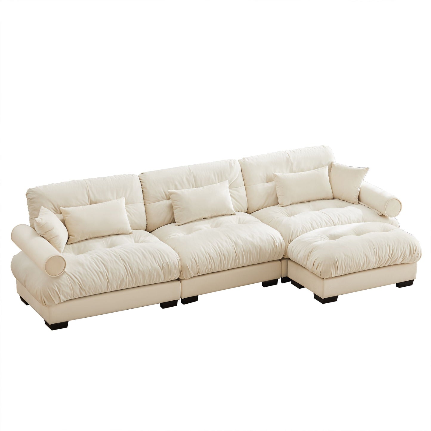 Super Comfort Oversized Modular Sectional Sofa With Movable Ottoman - Snoozhouse