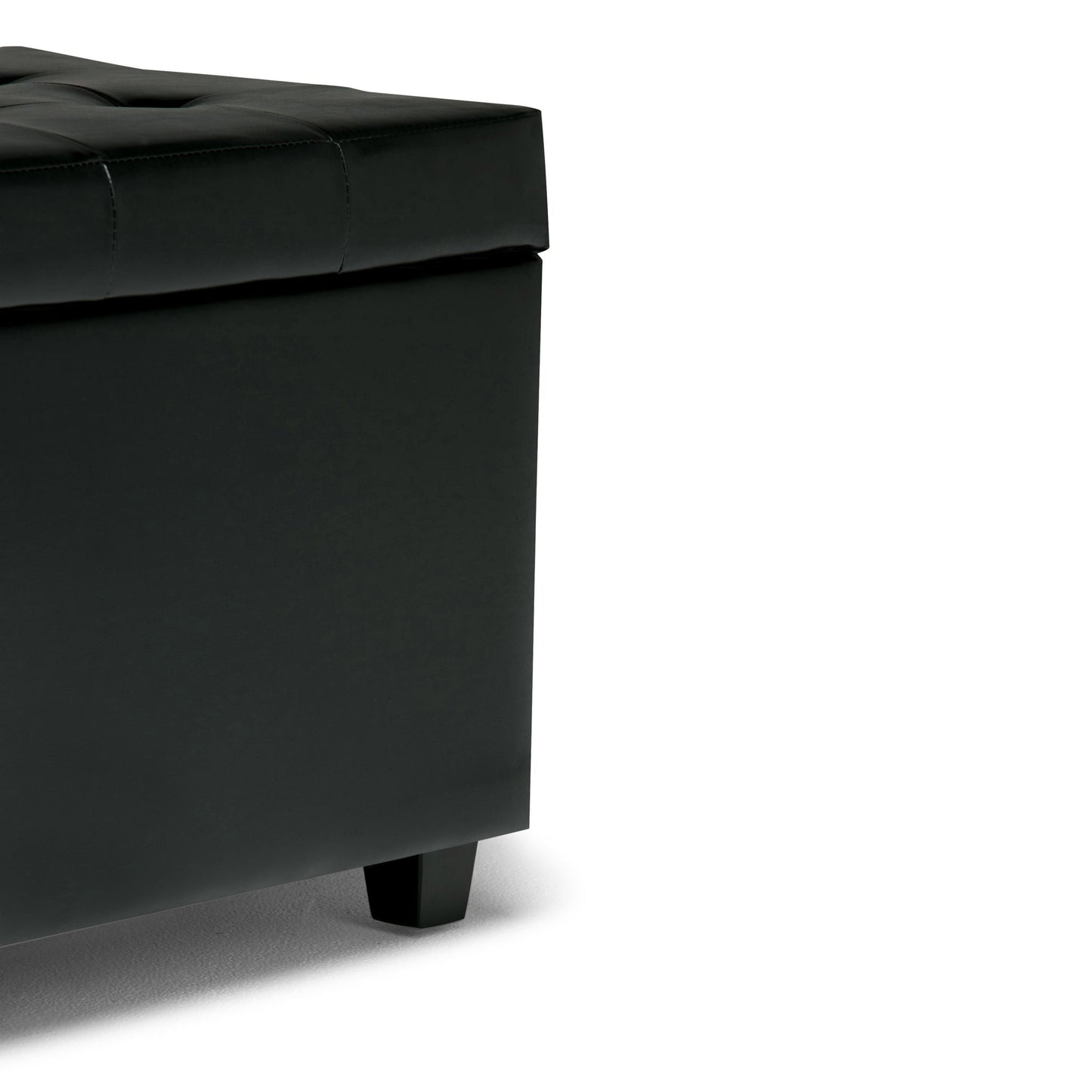 Cosmopolitan - Storage Ottoman - Midnight Black Simpli-Home