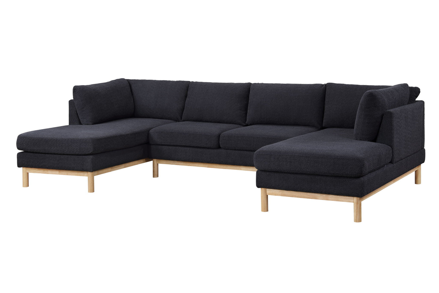 Hallie - Wide Sherpa Double Chaise U-Shape Sectional Sofa Lilola Home