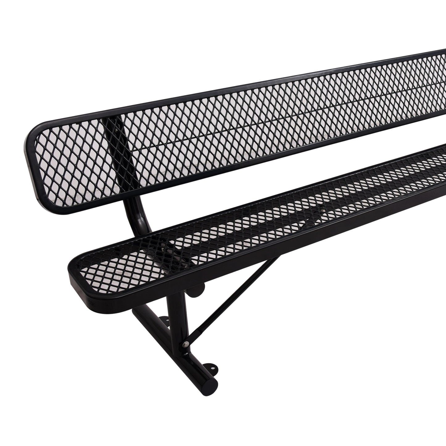 6' Outdoor Steel Bench With Backrest Home Essentials
