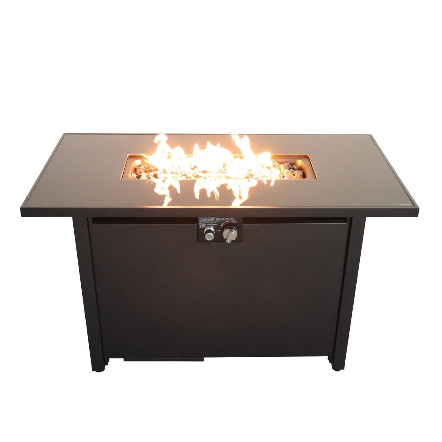 Outdoor Fire Pit Table Durable Construction With Lid - Black LSI Patio Furniture