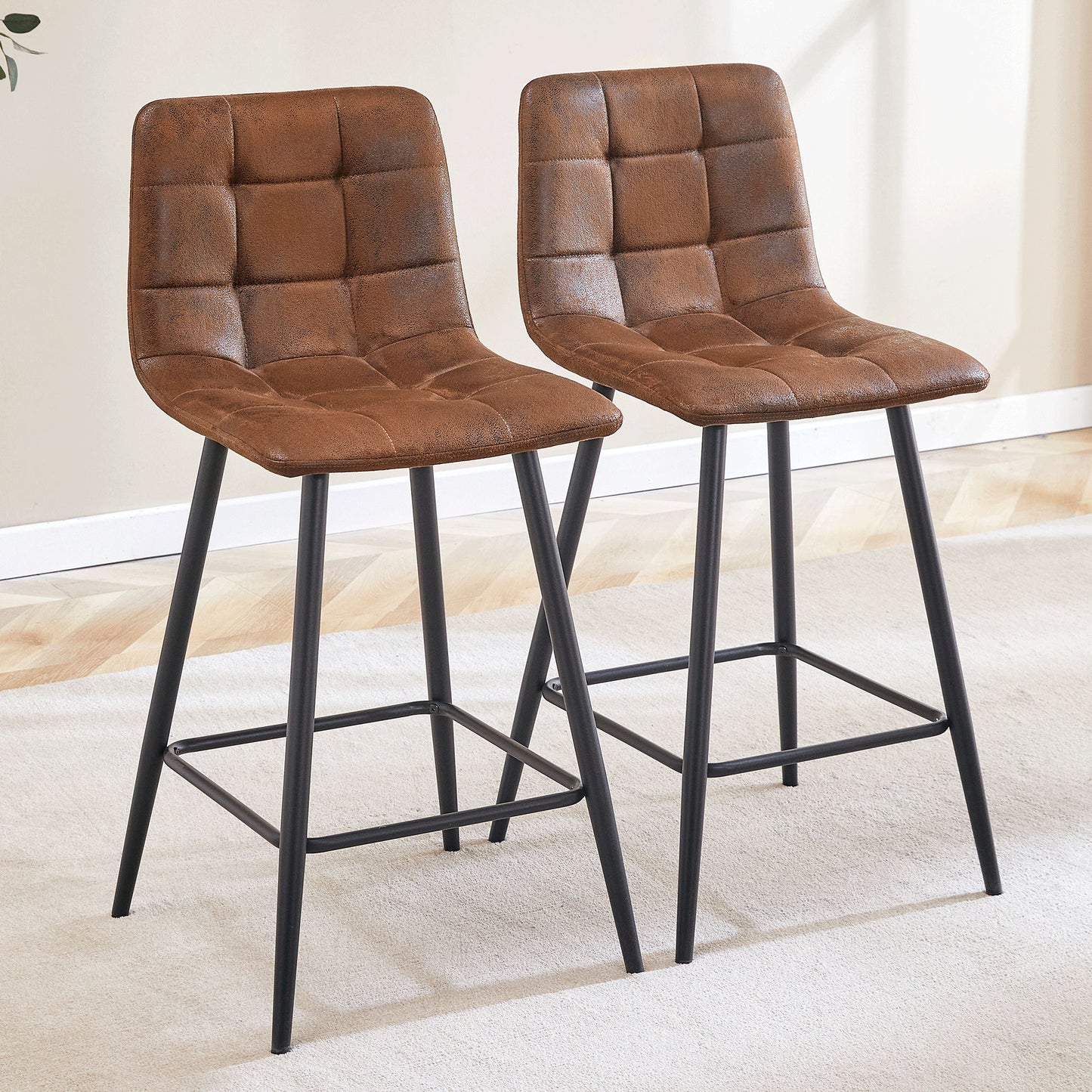 Bar Chair Set Comfortable With Metal Legs And Ergonomic Design Home Essentials