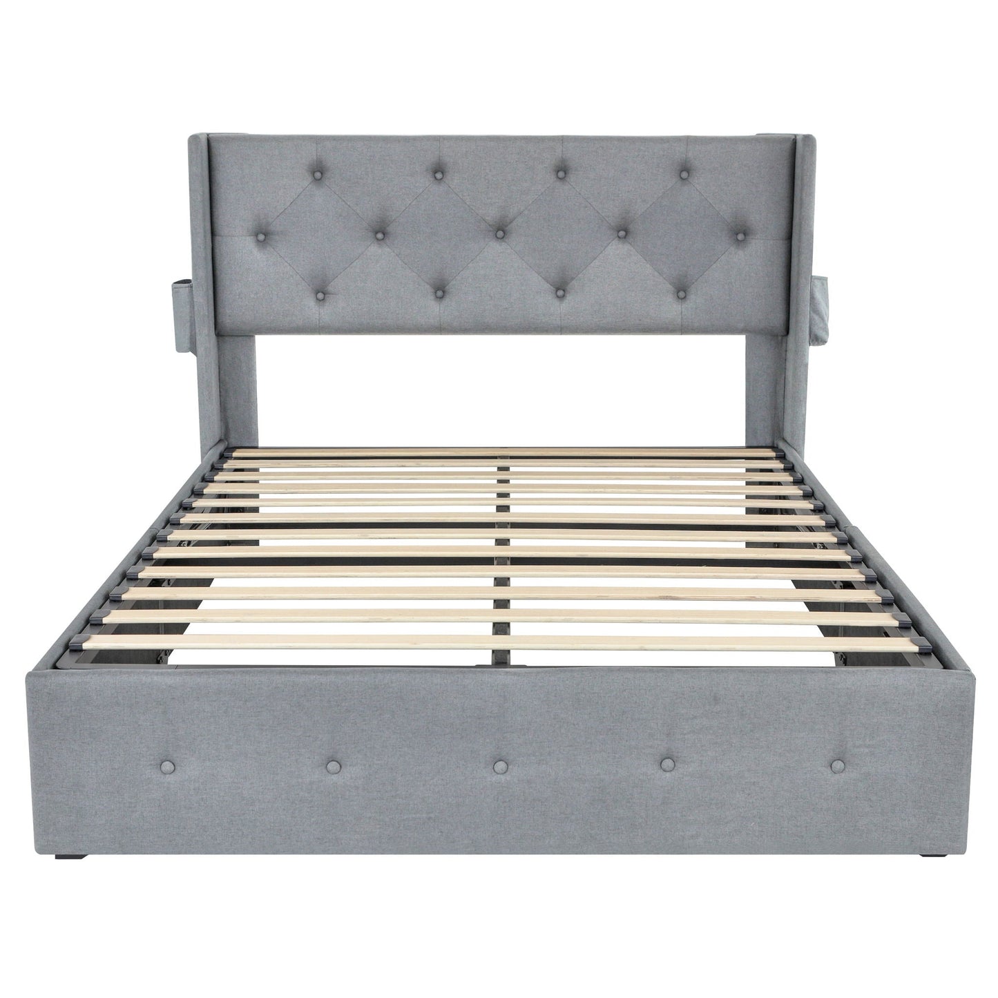 Bed With Gas Lift Storage, USB Ports Home Essentials