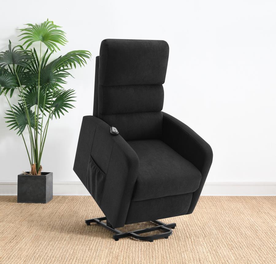 Amsdell - Upholstered Power Lift Recliner With Remote - Black Coaster Fine Furniture