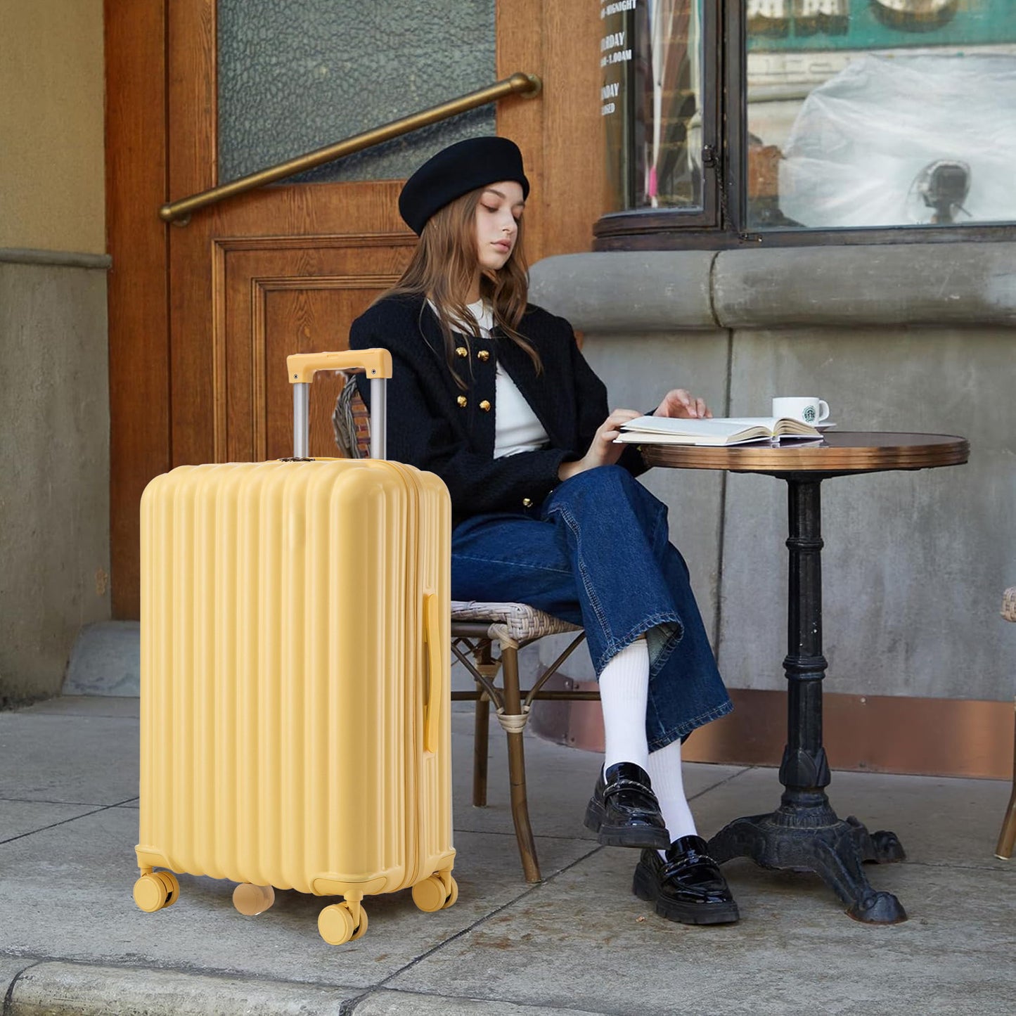 20" / 24" / 28" 3 Pieces / Set Spinner Wheel Luggage, Carry On Suitcase, With Cup Holder & USB Port & Phone Holder Daily Nest