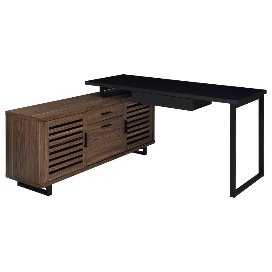 Maddox - L-Shape Office Computer Desk - Black CoasterEveryday