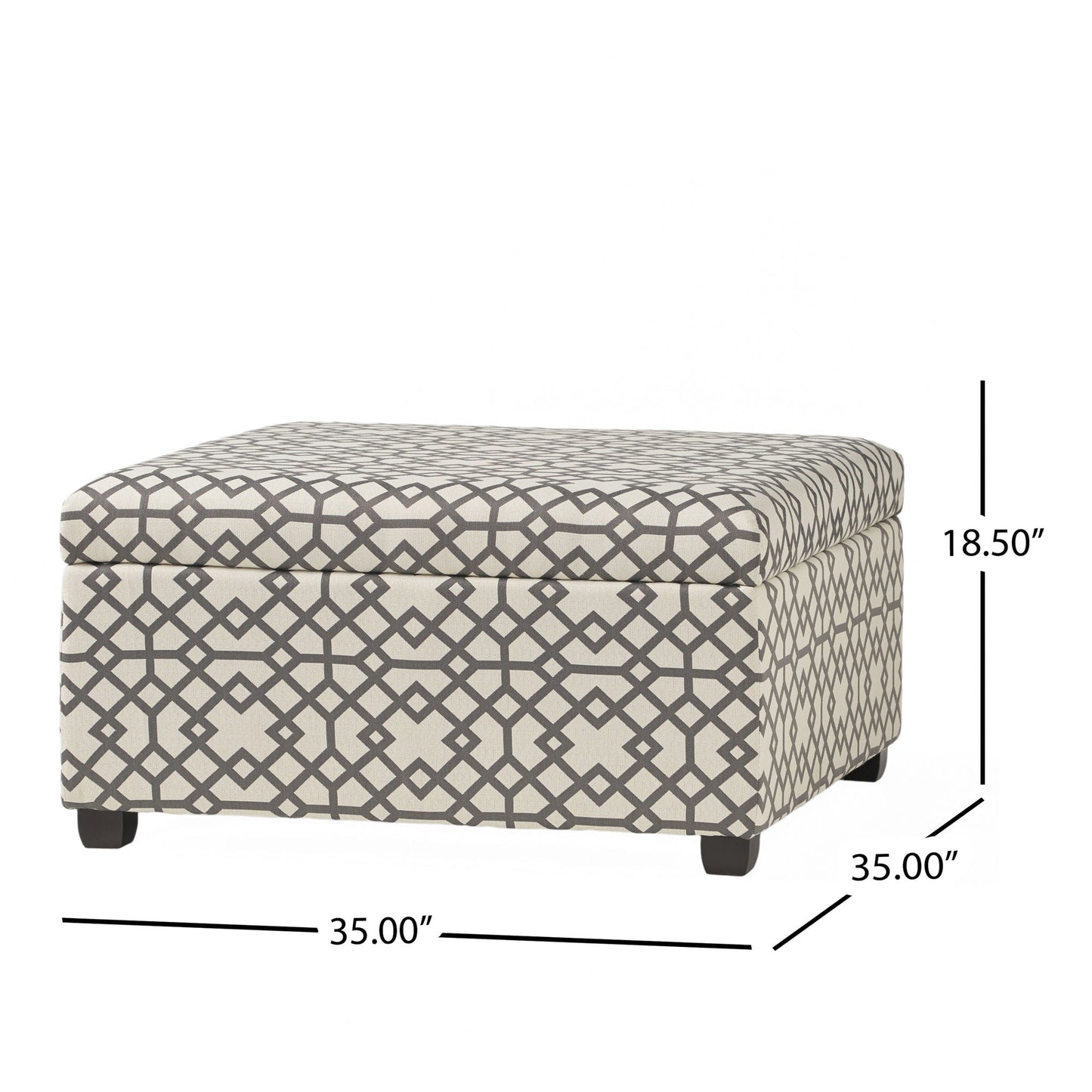 Richmond - Storage Ottoman With Unique Pattern And Ample Storage - Gray Noble House