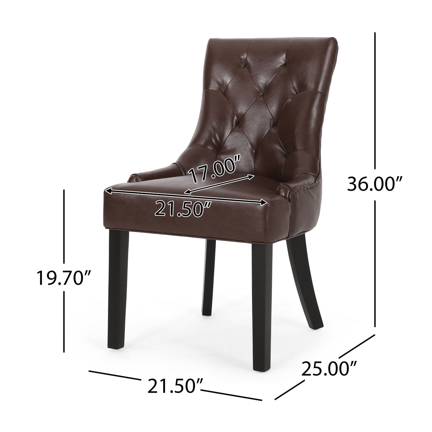 Cheney - Contemporary Dining Chair Tufted Upholstery (Set of 2) Noble House