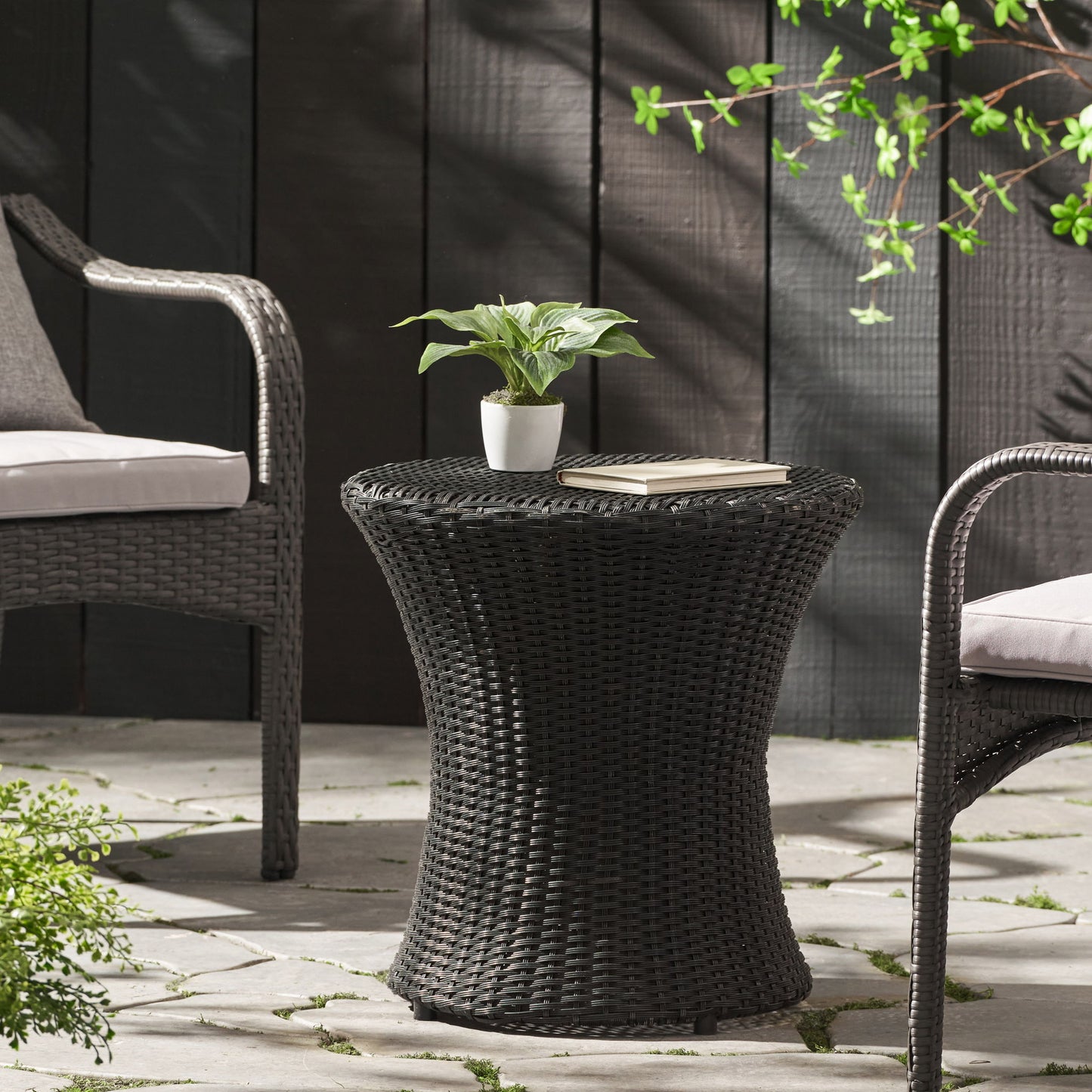 Thrive - Hourglass Rattan Table With No Glass Top Noble House