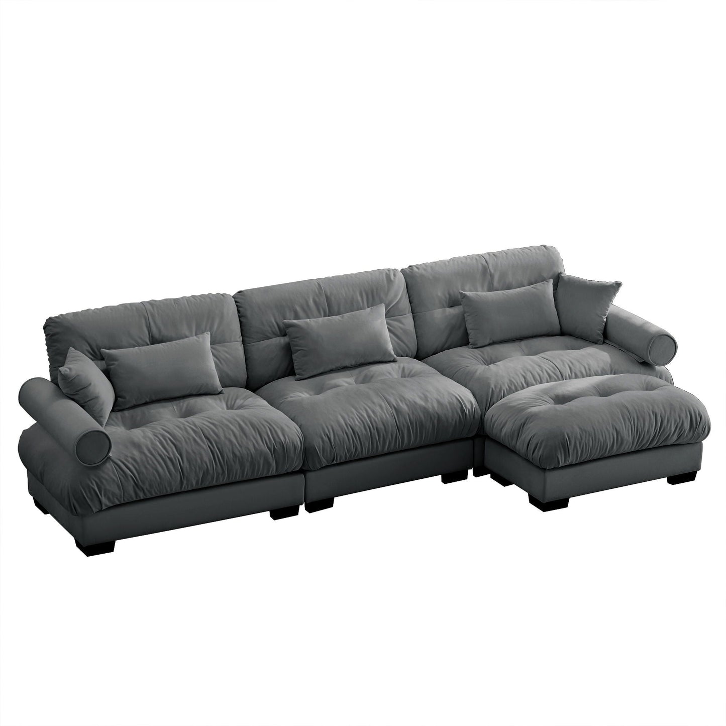 Super Comfort Oversized Modular Sectional Sofa With Movable Ottoman - Snoozhouse