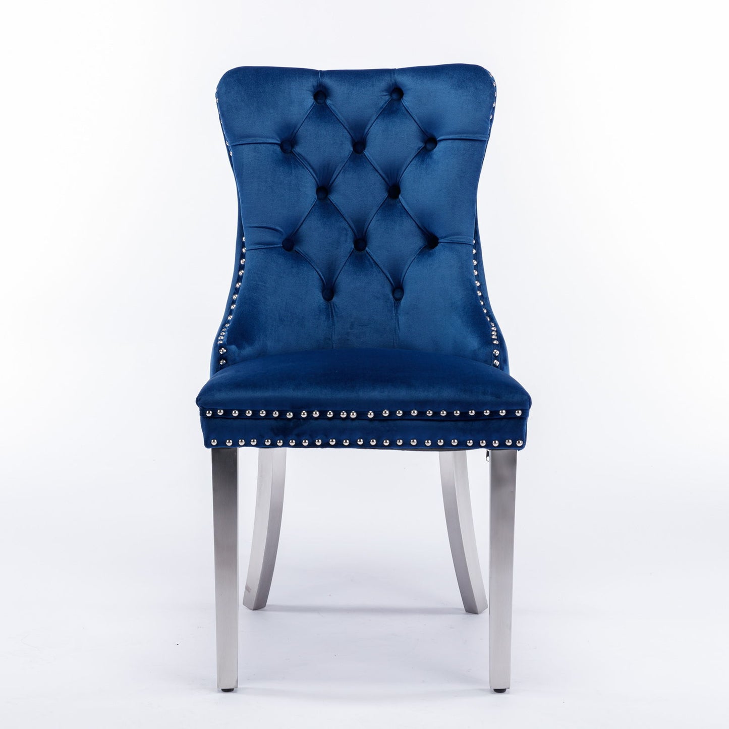 Nikki - Modern, High-End Tufted Solid Wood Contemporary Velvet Upholstered Dining Chair With Chrome Stainless Steel Plating Legs, Nailhead Trim (Set of 2) Home Essentials
