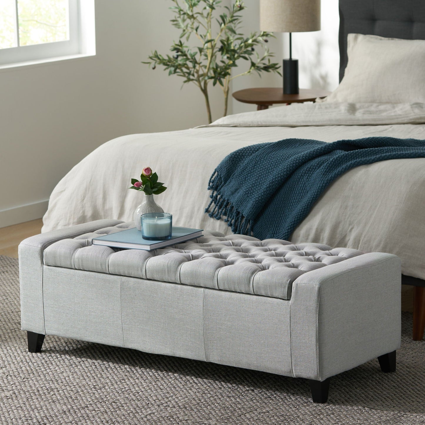 Guernsey - Ottoman Storage With Tufted Top Noble House