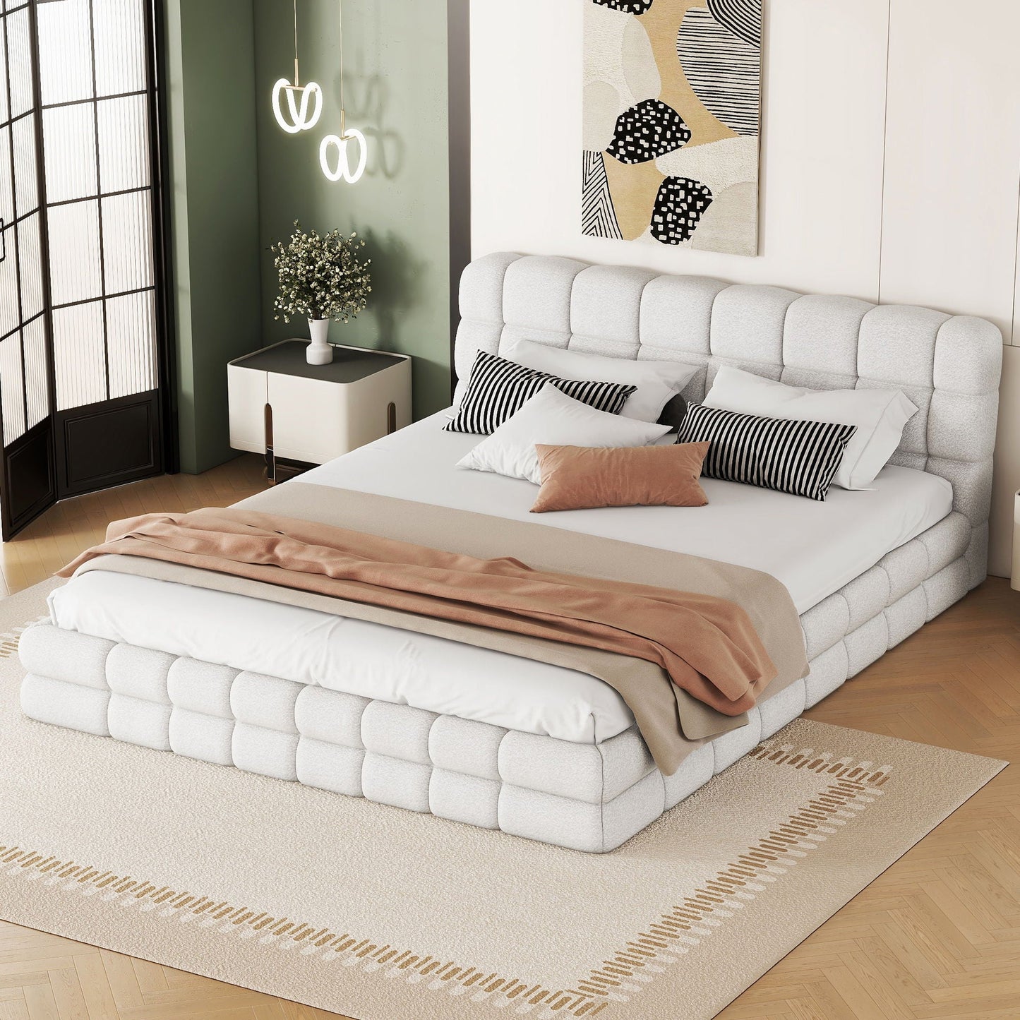 Upholstered Platform Bed With Headboard Dreamland