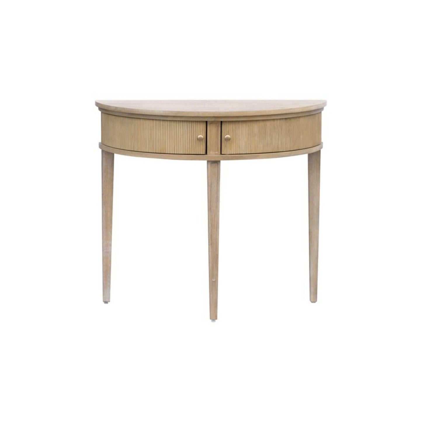 Vintage Inspired Storage Console Table With Fluted Doors - Reclaimed Wheat JLA