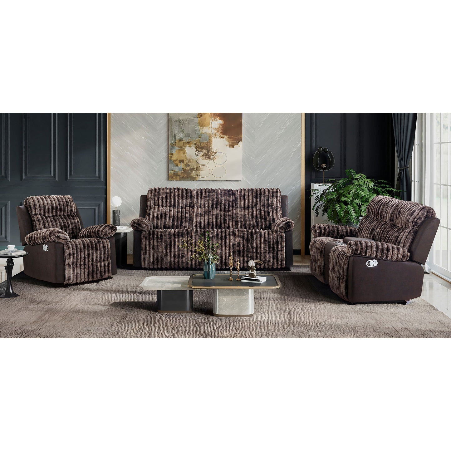 Brenda - Sofa With Manual Recline Function Global Furniture USA