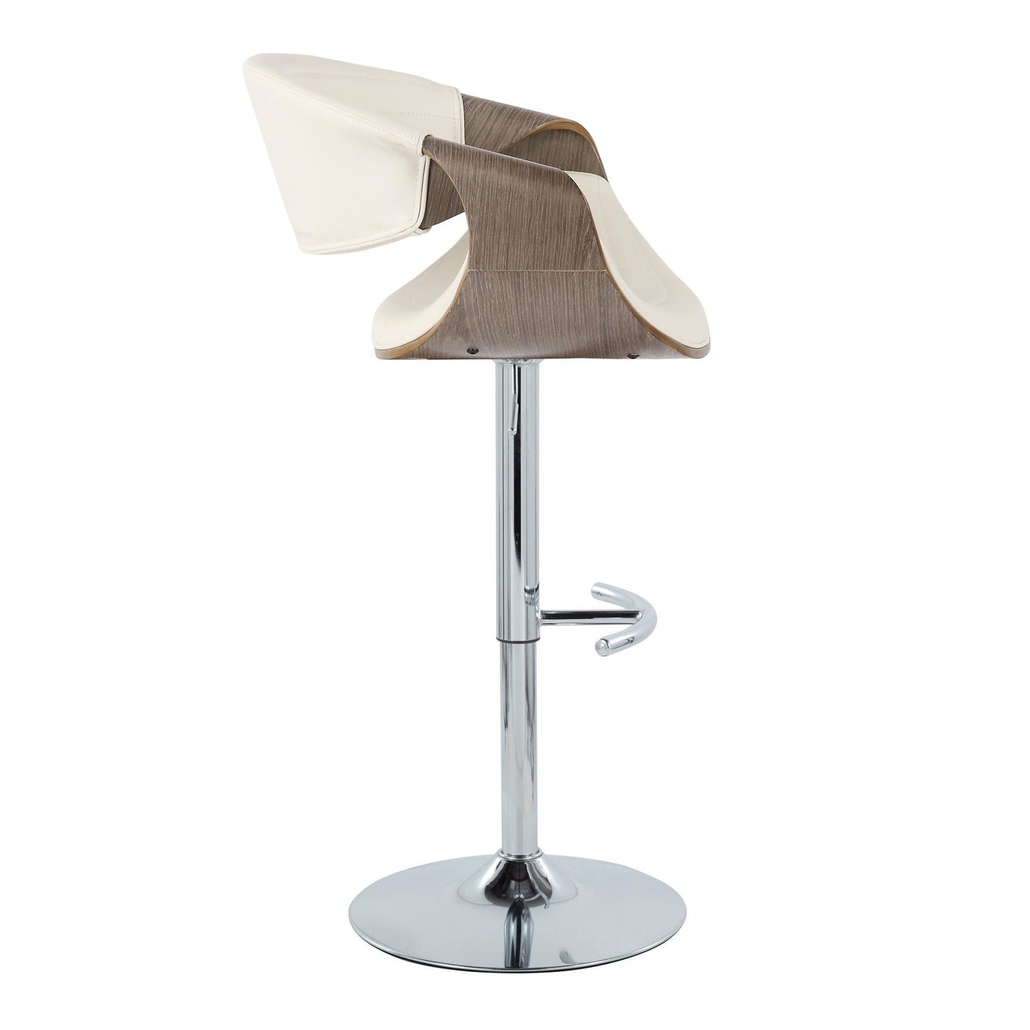 Symphony - Mid Century Modern Adjustable Barstool With Swivel & Rounded T Footrest (Set of 2) Lumi Source