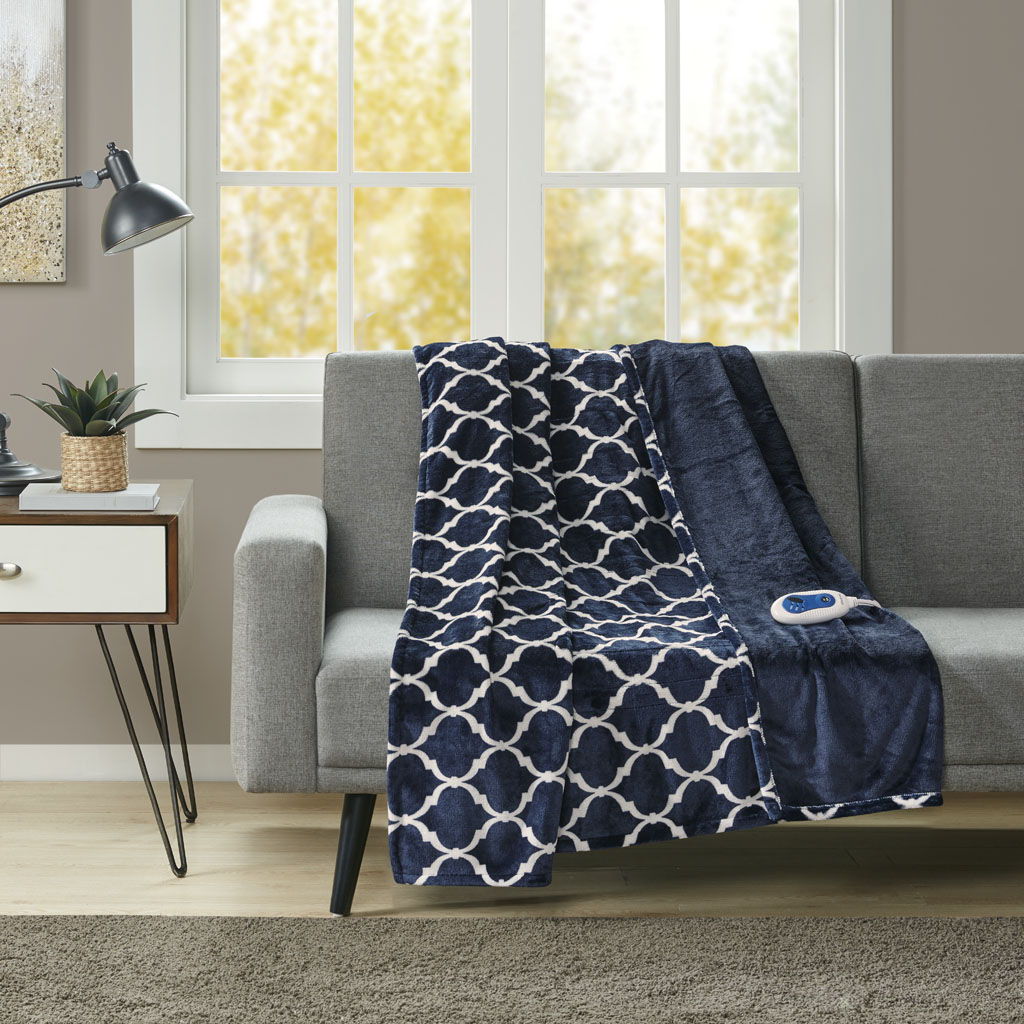 Heated Ogee - Throw - Indigo Beautyrest